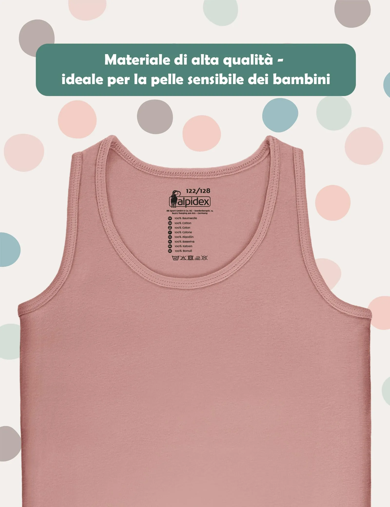 ALPIDEX Canottiera Bambina Set 5 Cotone Intima Bimba Muffin 11-12 Anni - immagine 7