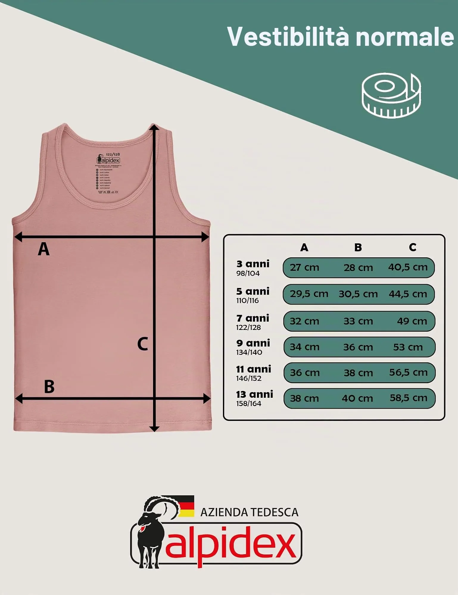 ALPIDEX Canottiera Bambina Set 5 Cotone Intima Bimba Muffin 2-4 Anni - immagine 8
