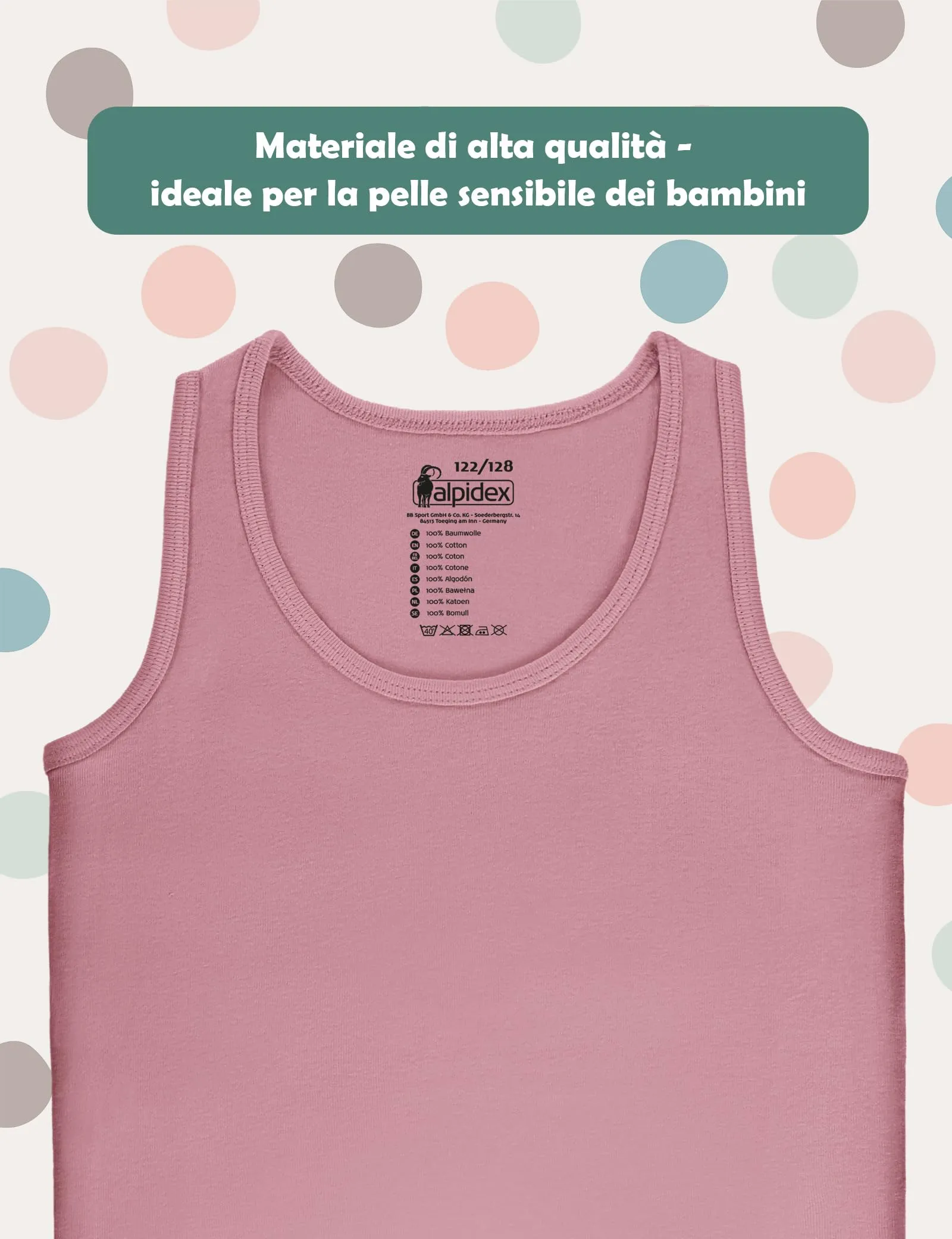 ALPIDEX Canottiera Bambina Set 5 Cotone Intima Bimba Candy 9-10 Anni - immagine 7