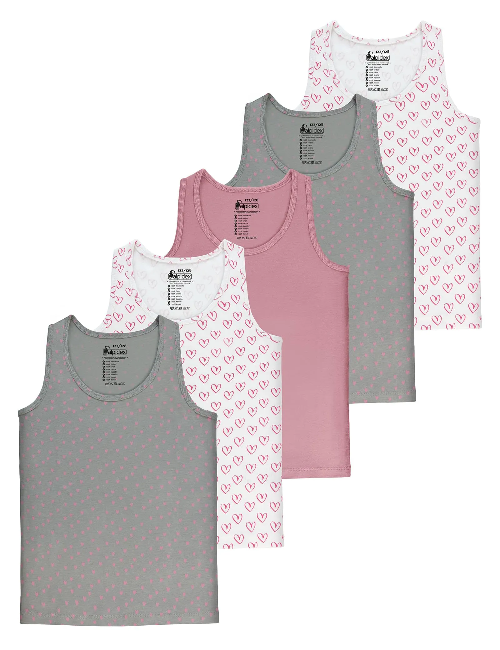 ALPIDEX Canottiera Bambina Set 5 Cotone Intima Bimba Lollipop 4-6 Anni - immagine 1