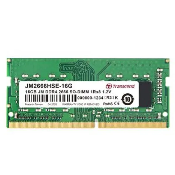 Transcend 16GB Jm DDR4 2666 So-Dimm 1RX8 1.2V JM2666HSE-16G - immagine 1
