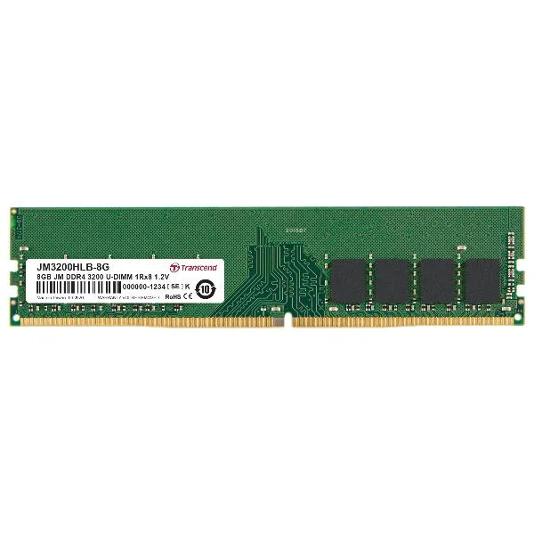 Transcend 16GB Jm DDR4 3200 U-Dimm 2Rx8 1Gx8 CL22 1.2V JM3200HLB-16G - immagine 1
