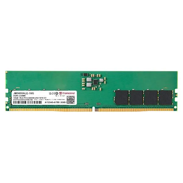 Transcend 16GB Jm DDR5 5600 U-Dimm 1Rx8 2Gx8 CL46 1.1V JM5600ALE-16G - immagine 1