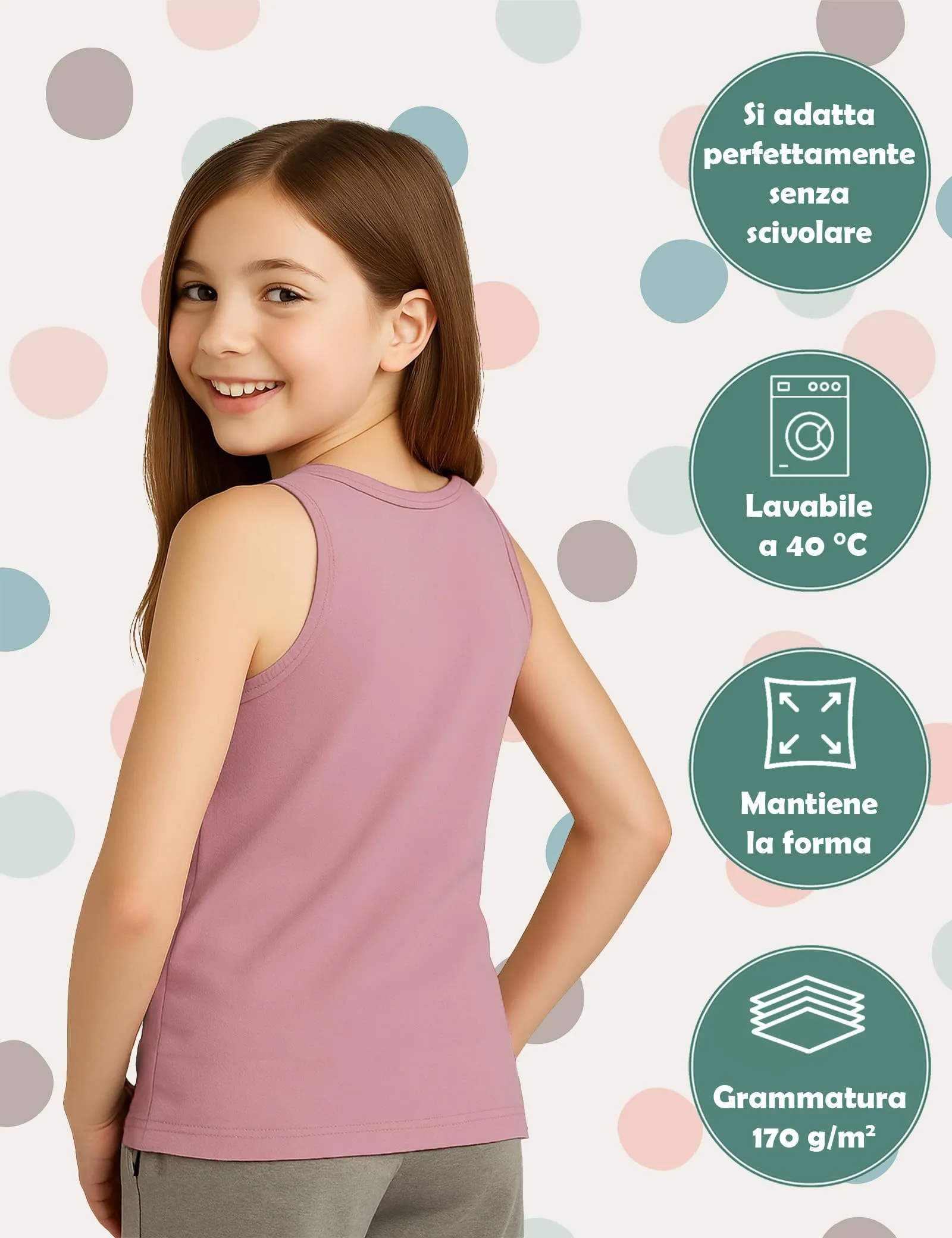 ALPIDEX Canottiera Bambina Set 5 Cotone Intima Bimba Lollipop 13-14 Anni - immagine 5