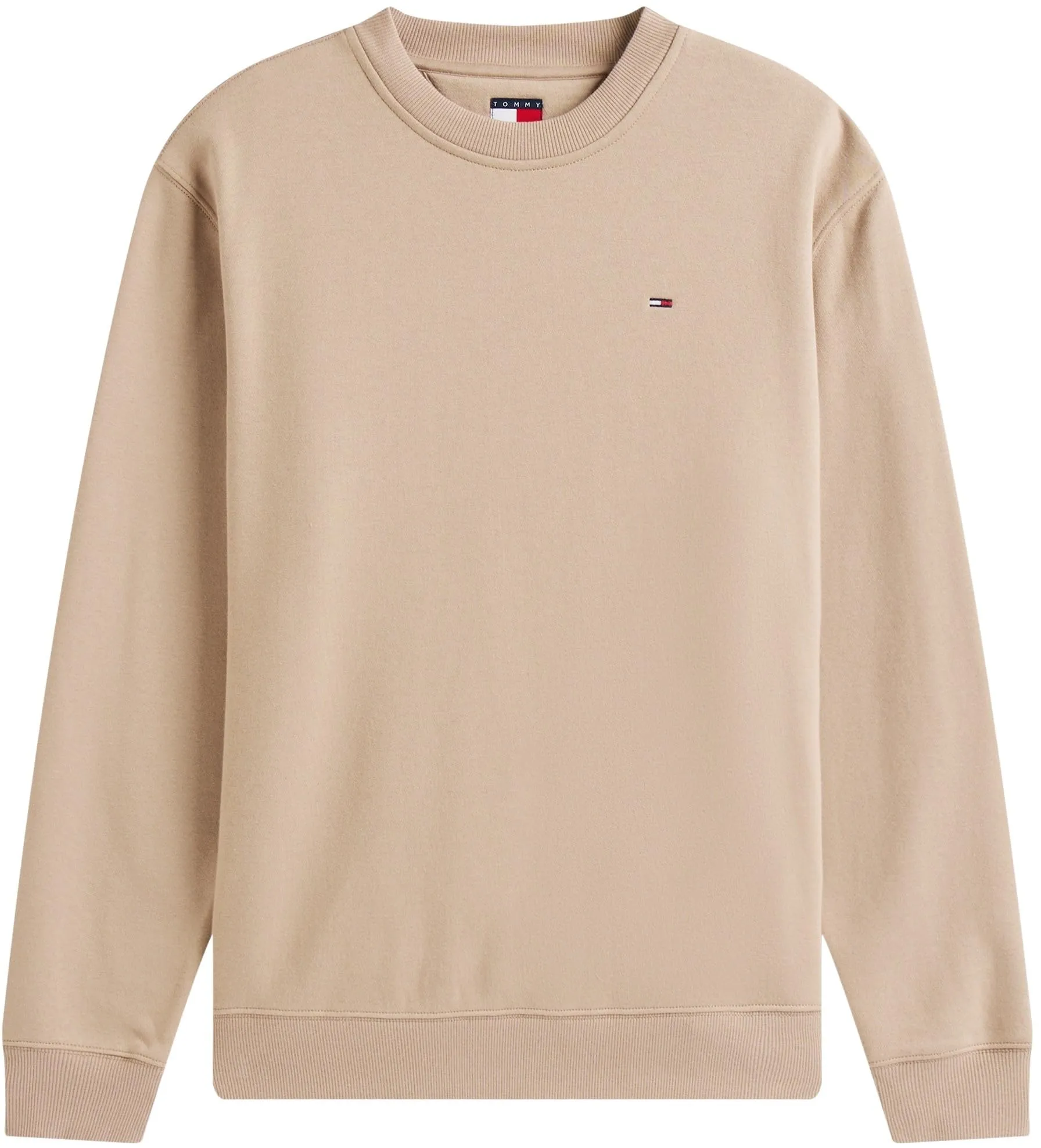 Tommy Jeans Tjm Reg S Flag Crew Dm0Dm20741, Felpa Pullover, Uomo, Beige (Coastal Taupe), S - immagine 6