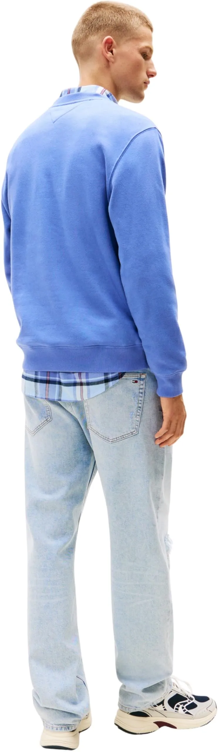 Tommy Jeans Tjm Reg S Flag Crew Dm0Dm20741, Felpa Pullover, Uomo, Blu (Soft Sapphire), XS - immagine 2