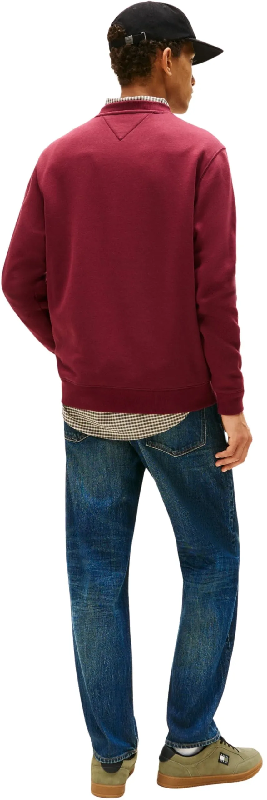 Tommy Jeans Tjm Reg S Flag Crew Dm0Dm20741, Felpa Pullover, Uomo, Rosso (Red Wine), XS - immagine 2