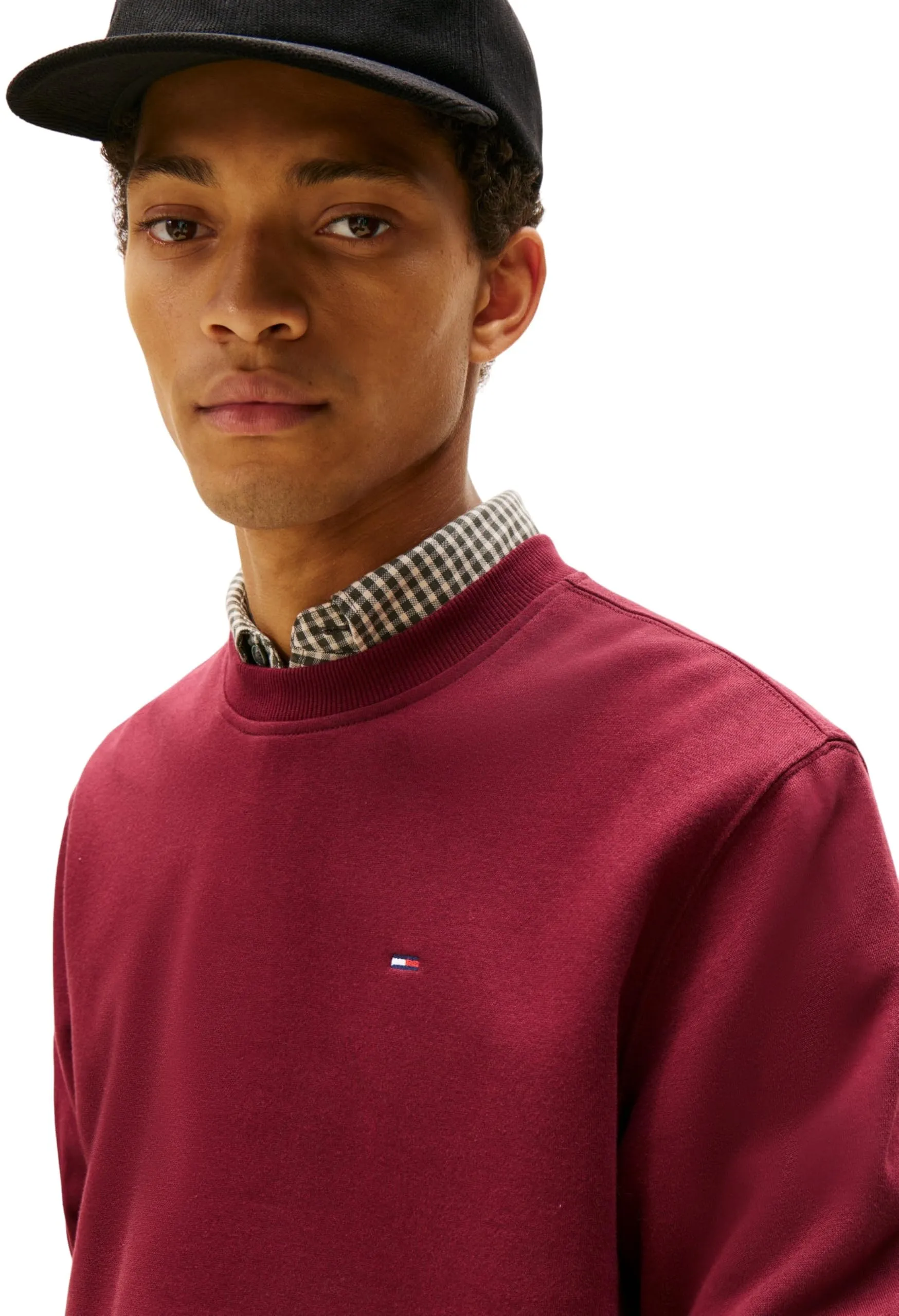 Tommy Jeans Tjm Reg S Flag Crew Dm0Dm20741, Felpa Pullover, Uomo, Rosso (Red Wine), XS - immagine 3