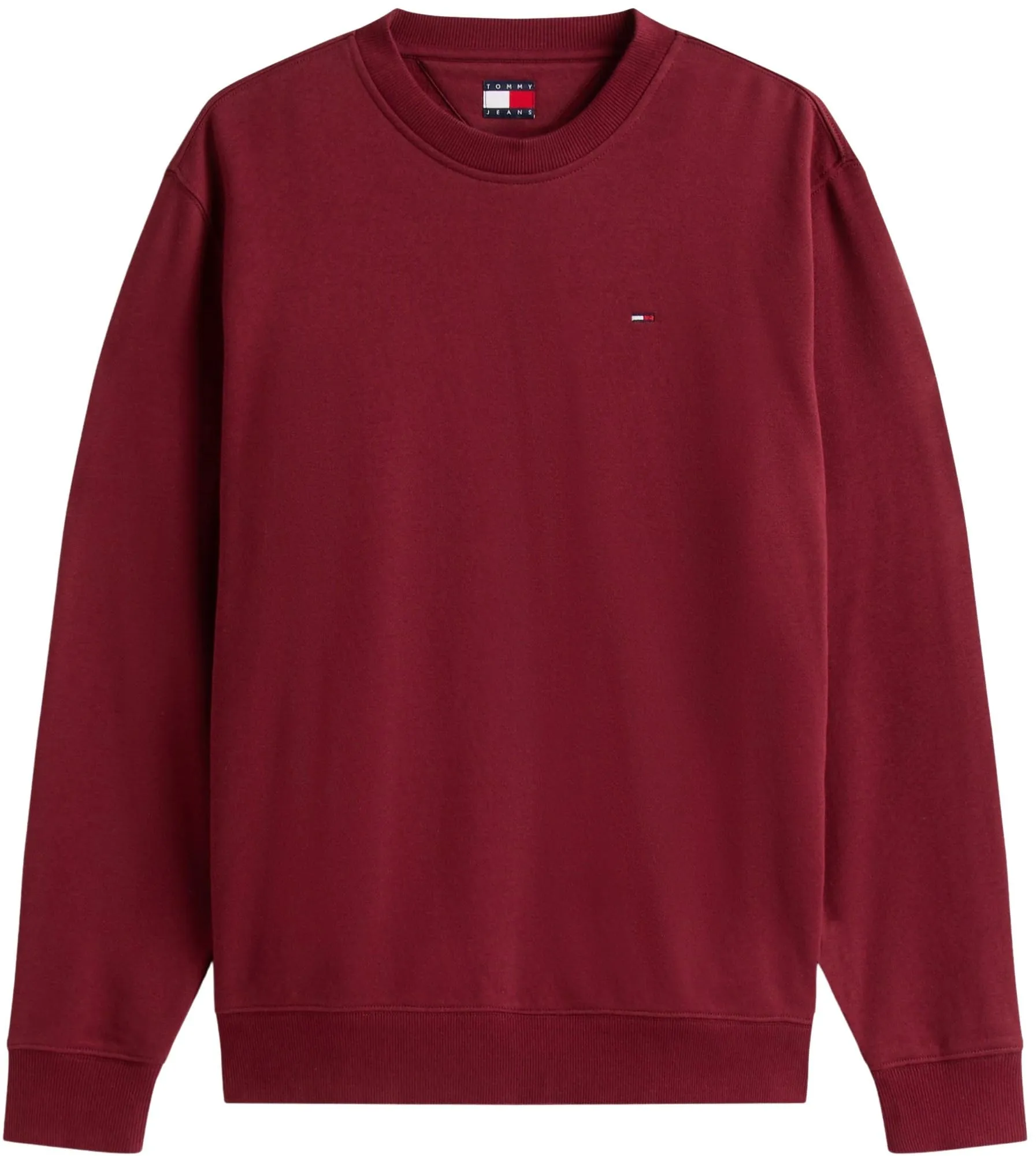 Tommy Jeans Tjm Reg S Flag Crew Dm0Dm20741, Felpa Pullover, Uomo, Rosso (Red Wine), XS - immagine 5