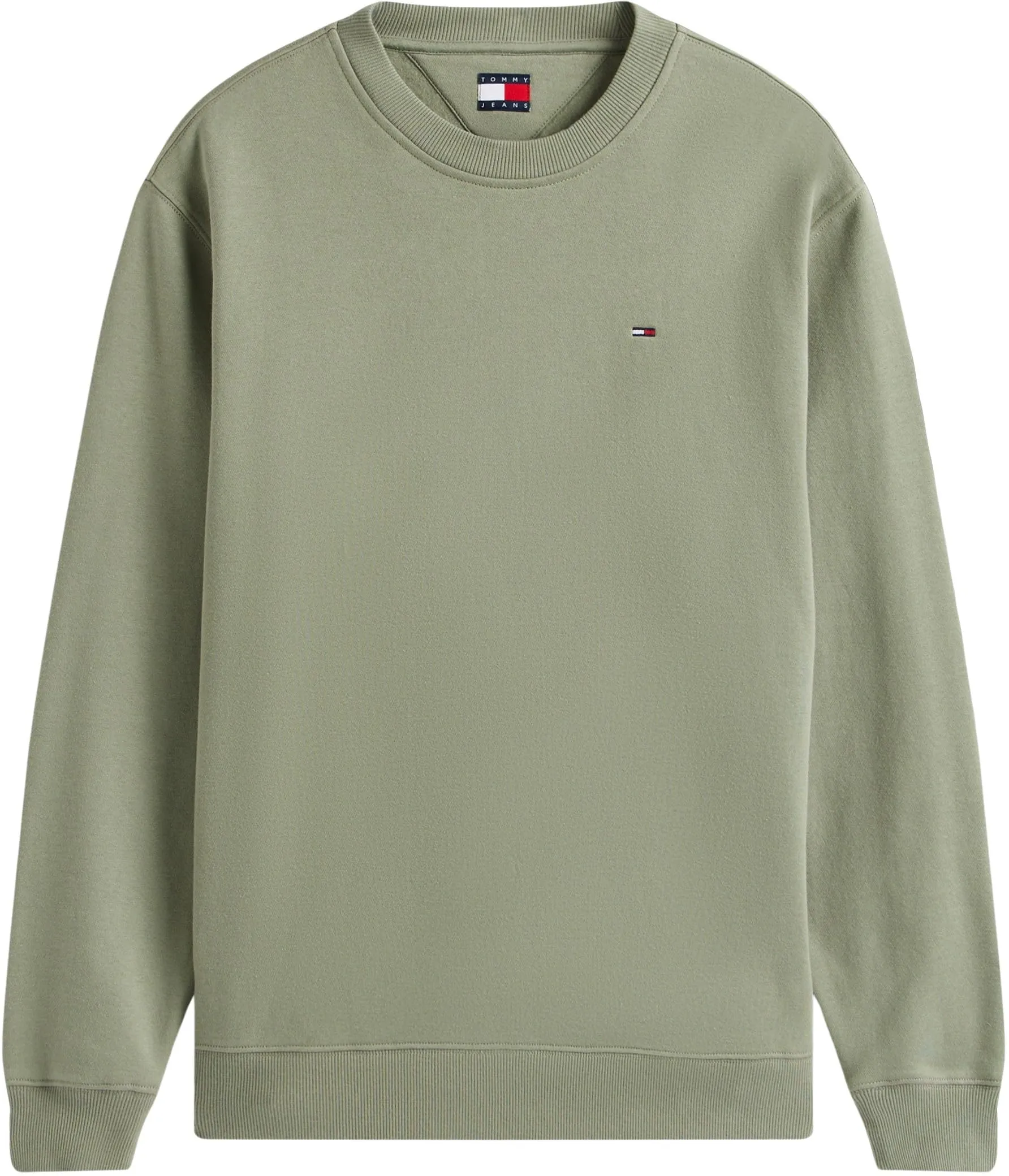 Tommy Jeans Tjm Reg S Flag Crew Dm0Dm20741, Felpa Pullover, Uomo, Verde (Utility Sage), XS - immagine 6