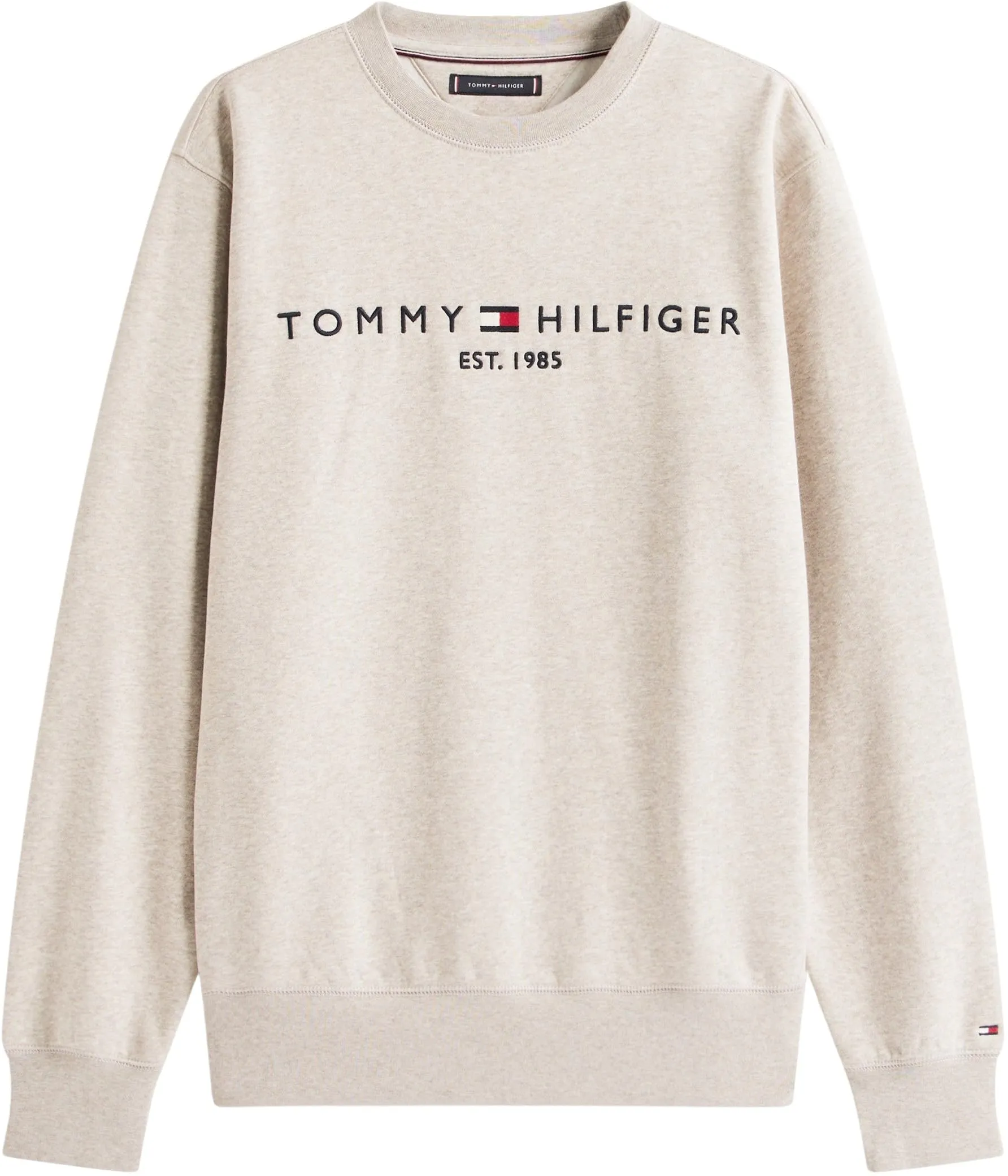 Tommy Hilfiger Uomo Felpa Tommy Logo Senza Cappuccio, Beige (Heathered Pebble), XXL - immagine 5