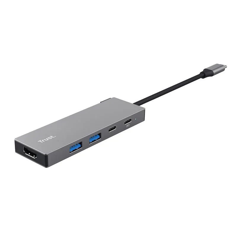 Trust Adattatore USB-C multiporta 5 in 1 DALYX Grigio - immagine 1