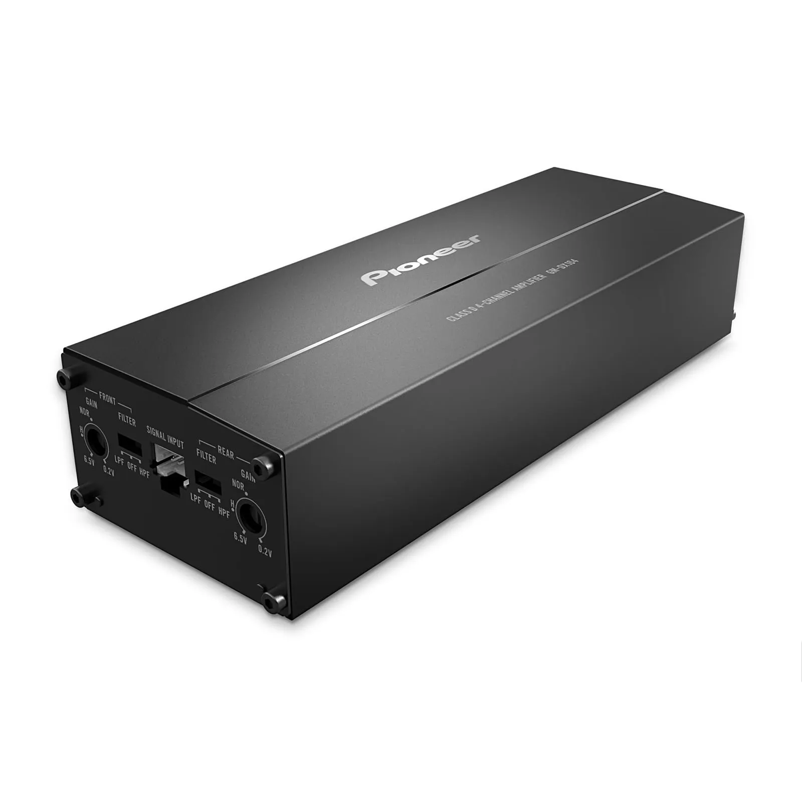 Pioneer GM-DX104 amplificatore a 4 canali ultra-compatto Class-D (Hi-Res Audio, 400 W), ponticellabile, compatibile con radio OEM e veicoli elettrici, installazione compatta nel cruscotto - immagine 1