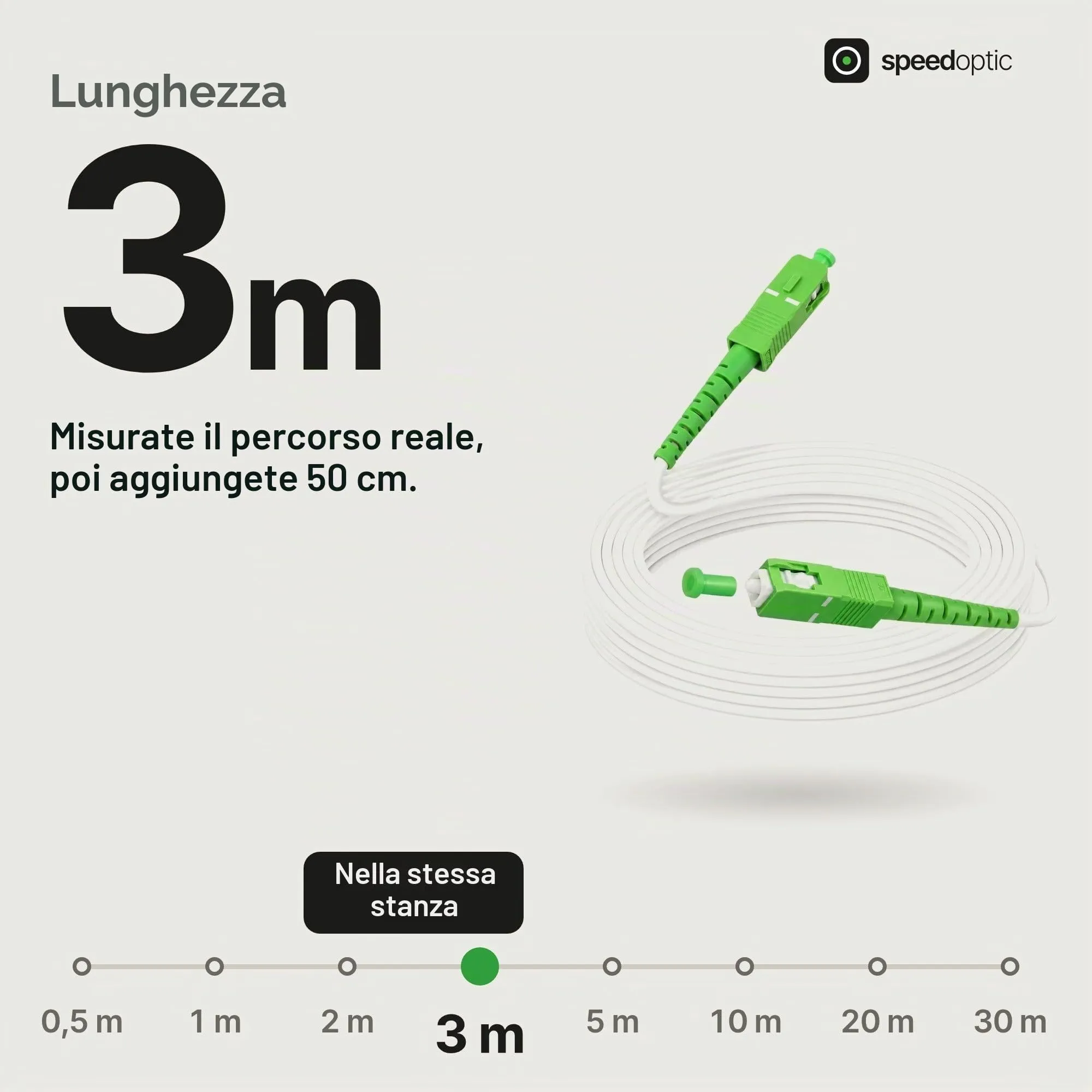Cavo Fibra Ottica 3 m SC/APC a SC/APC, Prolunga TIM Vodafone Fastweb - immagine 6