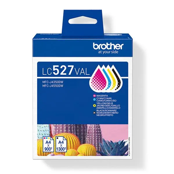 Brother Kit 4 Cart 1 X Col MFCJ4350DW Nero Da 1.300 Pag E Una Per Ogni Colore 900 Pagine LC527VAL - immagine 1