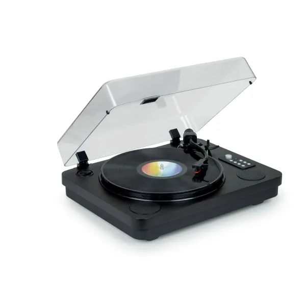 Giradischi stereo Thomson TT650BT con altoparlanti integrati - Funzione di arresto automatico - Connessione RCA/Bluetooth - Nero - immagine 1