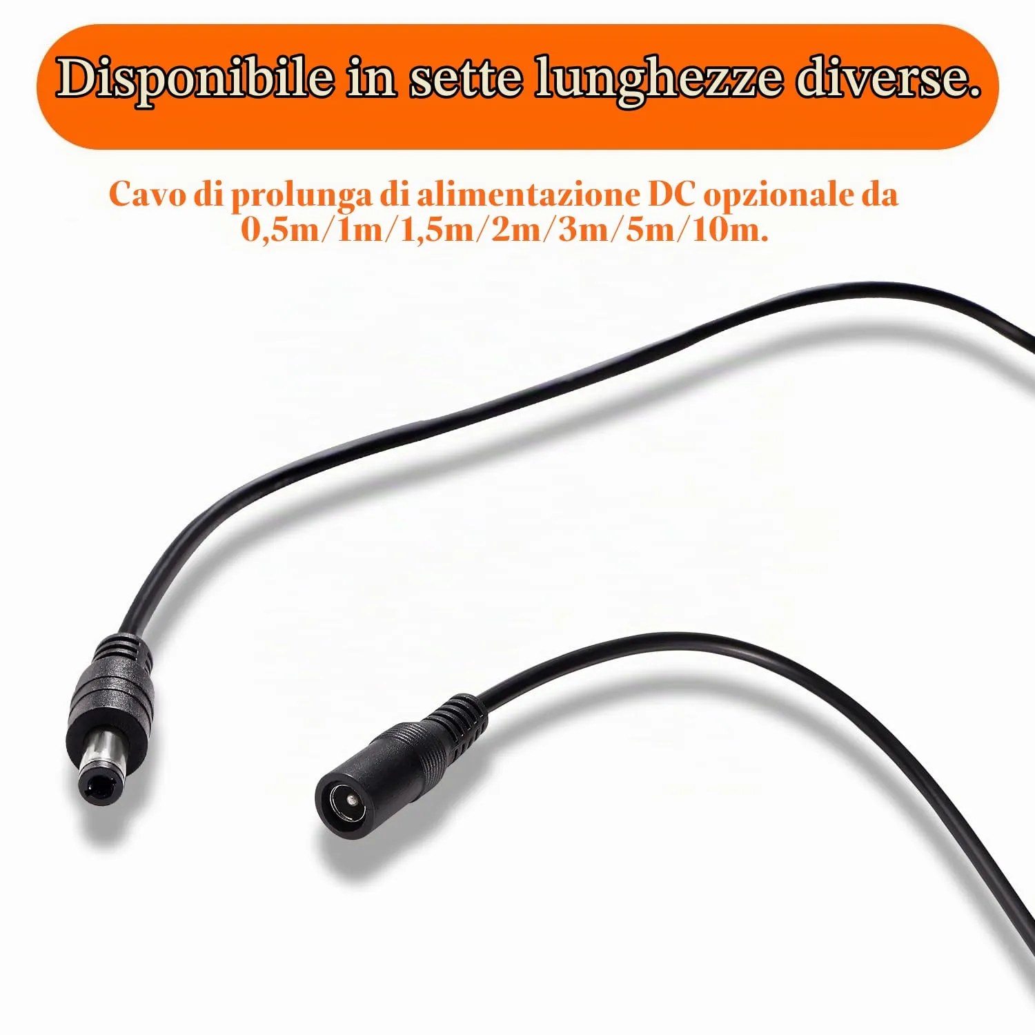 KUOQIY 3 Pezzi 1.5m 5.5x2.1 mm 24V 12V Cavi di Prolunga per Alimentazione DC, DC Cavo Estensione Maschio a Femmina 22AWG, per Telecamera Sicurezza CCTV, DVR, Nero - immagine 6