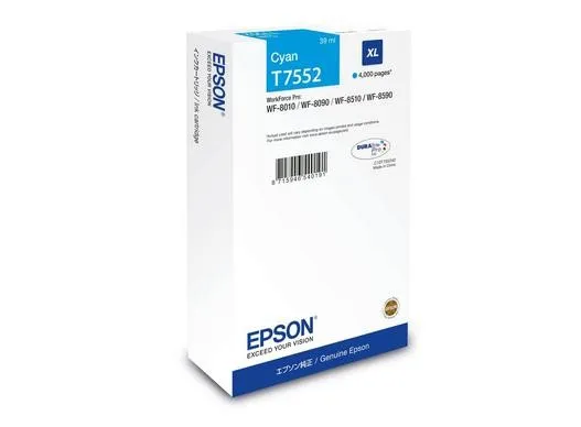 ORIGINALE Epson Cartuccia d'inchiostro ciano C13T75524N T7552 XL 4000 pagine 39ml - immagine 1