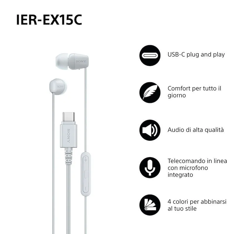 Sony Auricolari Ierex15cw.ce7 Bianco - immagine 1