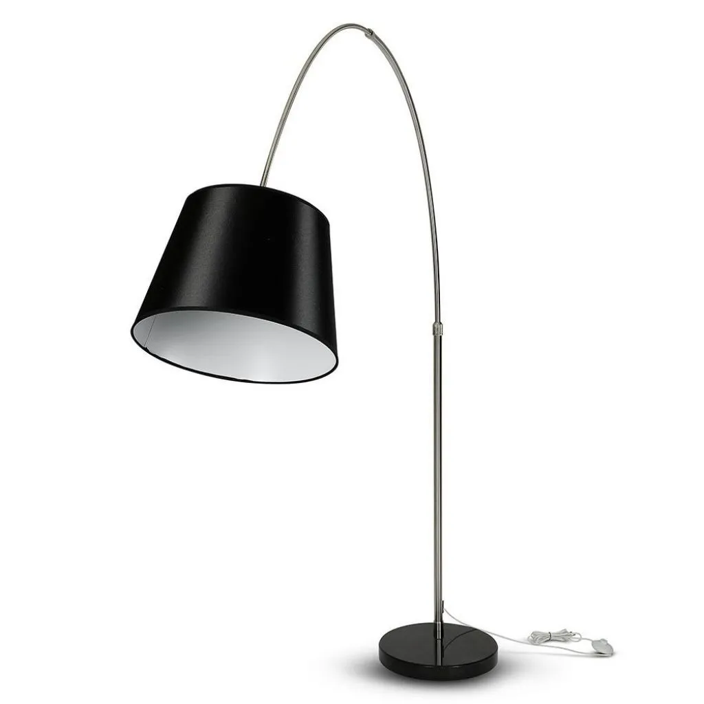 V-TAC Piantana LED Ricurva con Portalampada E27 (Max 60W) Colore Nero h: 196cm - immagine 1