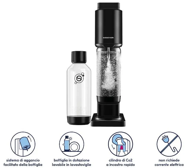 Sodastream Gasatore Fresh 2 Bottiglie Black - immagine 1