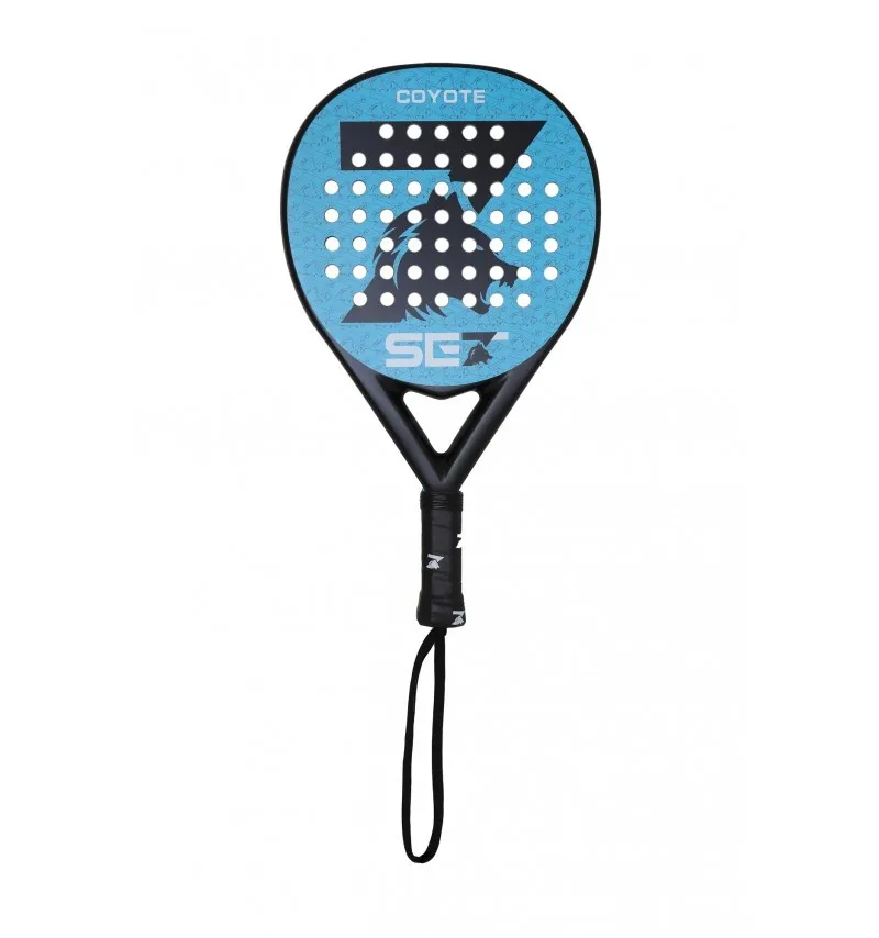 Set racchetta paddle Coyote - Forma rotonda - Telaio e faccia 100% fibra di vetro - Anima in gomma Eva XtraSoft nera - immagine 1