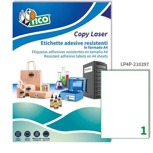 Tico Etichet Poliest.bianco 210X297-70FF LP4P-210297 - immagine 1