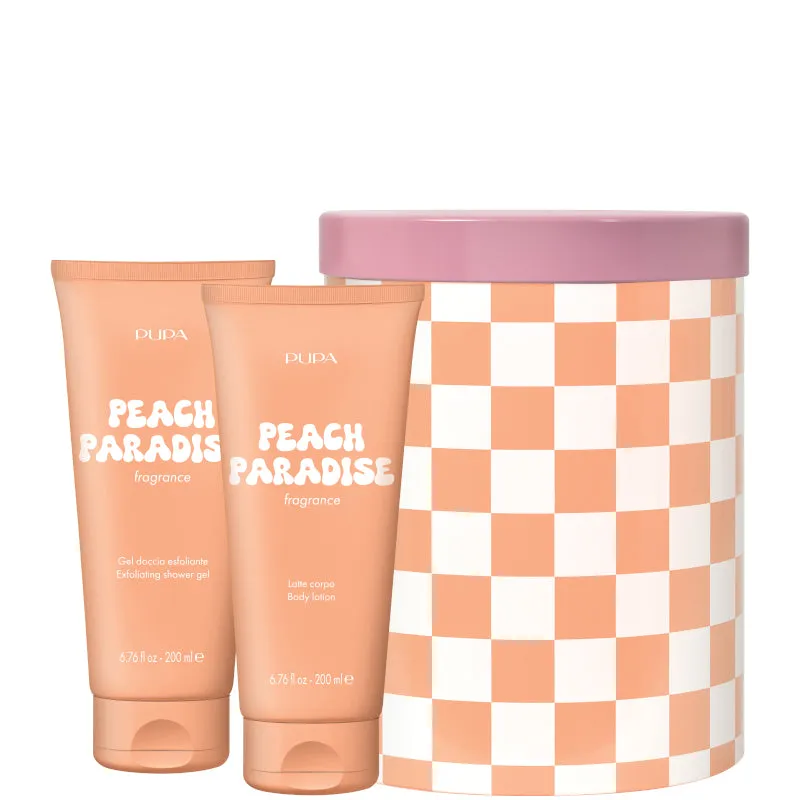 Pupa HAPPYBOX KIT 2 PEACH PARADISE 200 ML Gel Esfoliante Corpo + 200 ML Latte Corpo - 200 ML Gel Esfoliante Corpo + 200 ML Latte Corpo - immagine 1