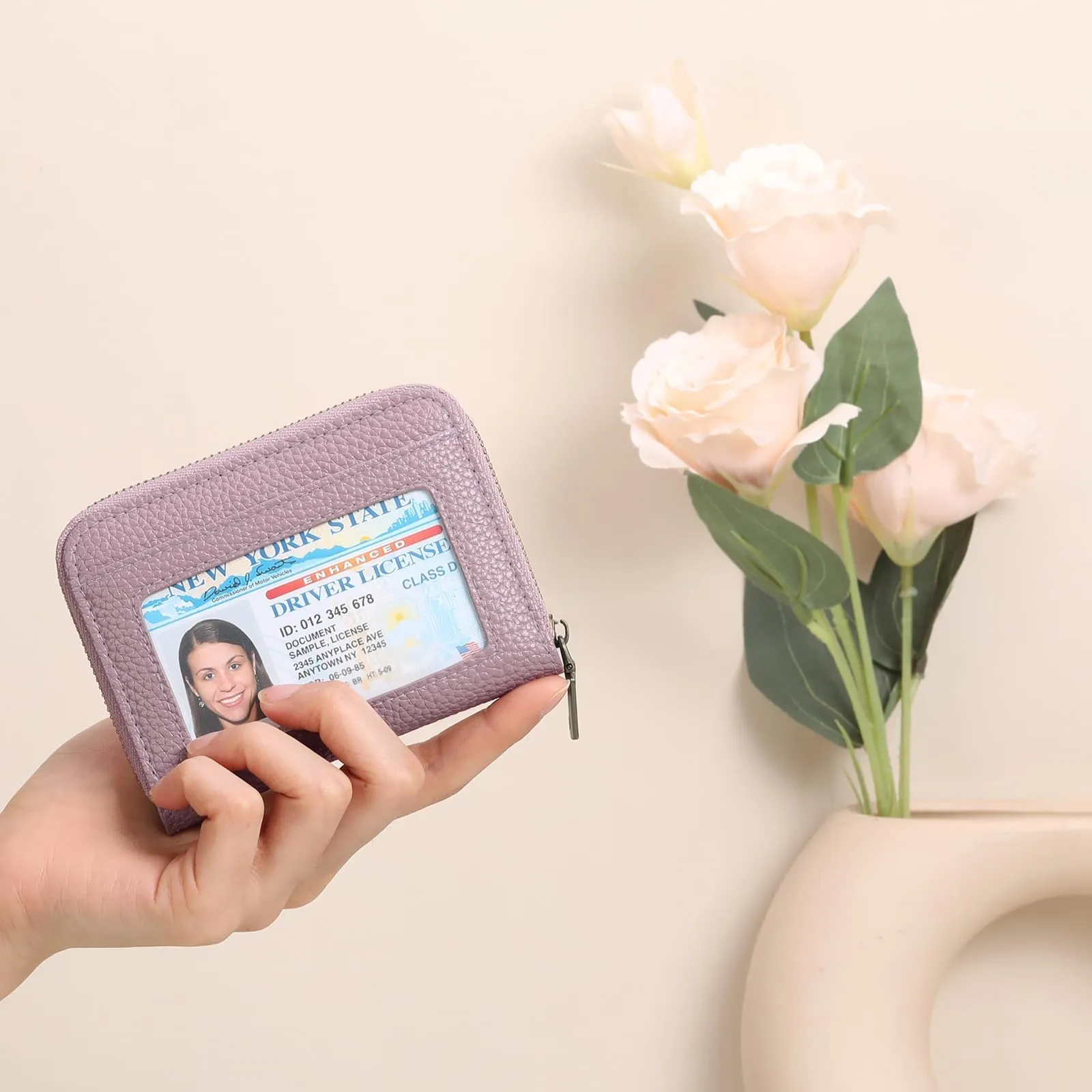 SENDEFN Portafoglio Donna Piccolo, Porta Carte di Credito con Protezione RFID e Molti Altri Scomparti, Portafoglio Cerniera Donna Piccolo, Porta Tessere Pelle - immagine 6
