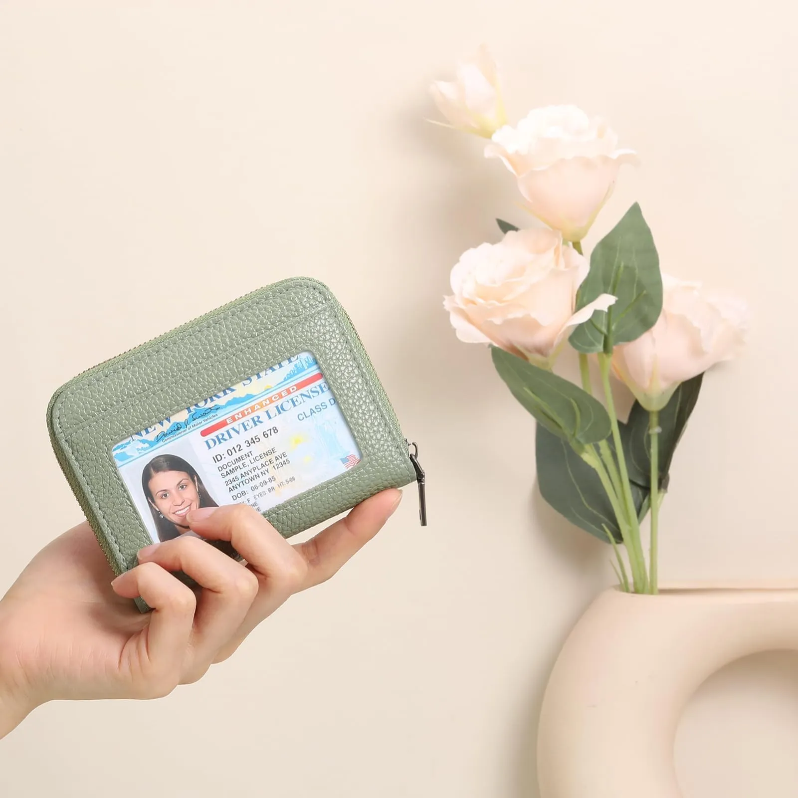 SENDEFN Portafoglio Donna Piccolo, Porta Carte di Credito con Protezione RFID e Molti Altri Scomparti, Portafoglio Cerniera Donna Piccolo, Porta Tessere Pelle - immagine 6