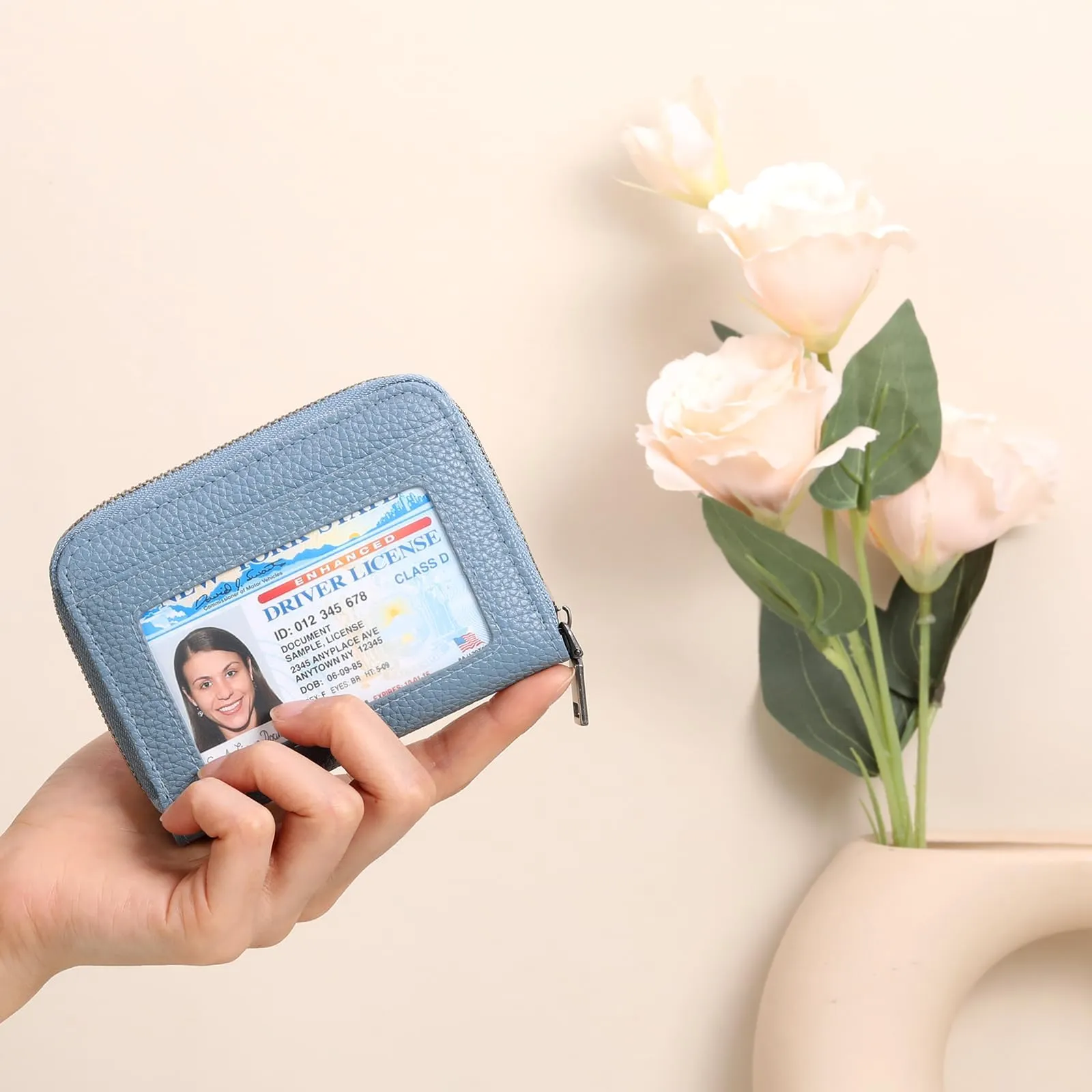 SENDEFN Portafoglio Donna Piccolo, Porta Carte di Credito con Protezione RFID e Molti Altri Scomparti, Portafoglio Cerniera Donna Piccolo, Porta Tessere Pelle - immagine 6