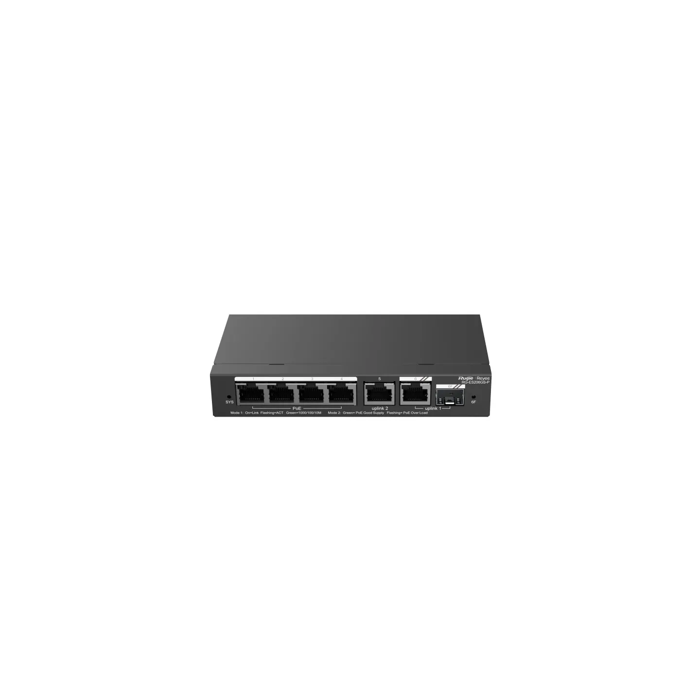 Ruijie Networks RG-ES206GS-P switch di rete Gestito L2 Gigabit Ethernet (10/100/1000) Supporto Power over Ethernet (PoE) Nero - immagine 1