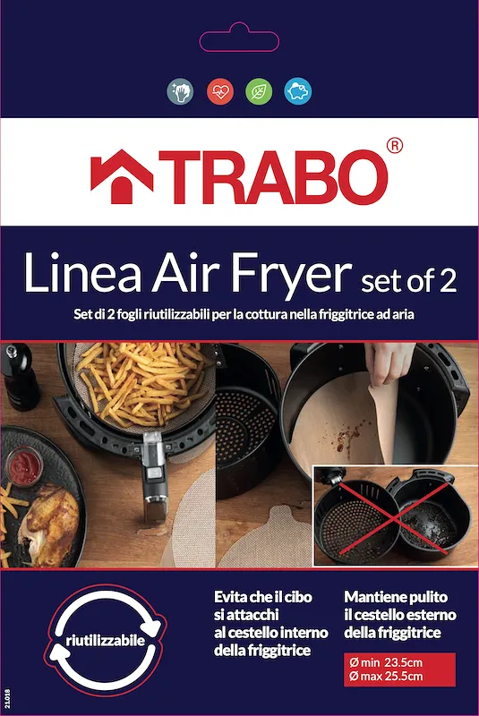 Trabo Set di fogli riutilizzabili Friggitrice Ecm60 BEIGE - immagine 1