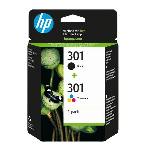 Hp Confezione Da 2 Cartucce Originali Di Inchiostro nero/tricromia 301 N9J72AE#LS1 - immagine 1