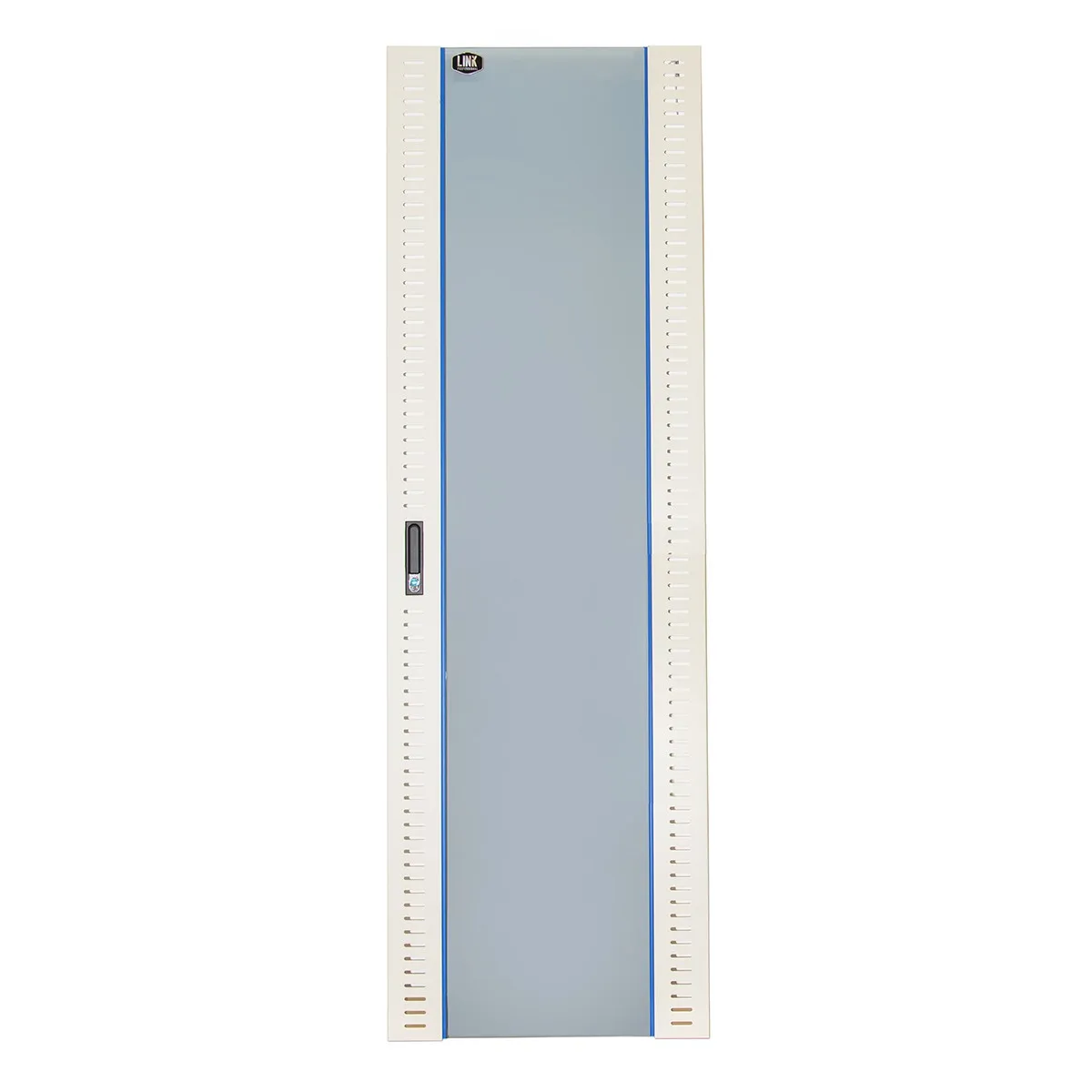 Porta In Vetro Di Sicurezza Con Serratura Per Armadio Link 42U Larghezza 800 Grigio - immagine 1