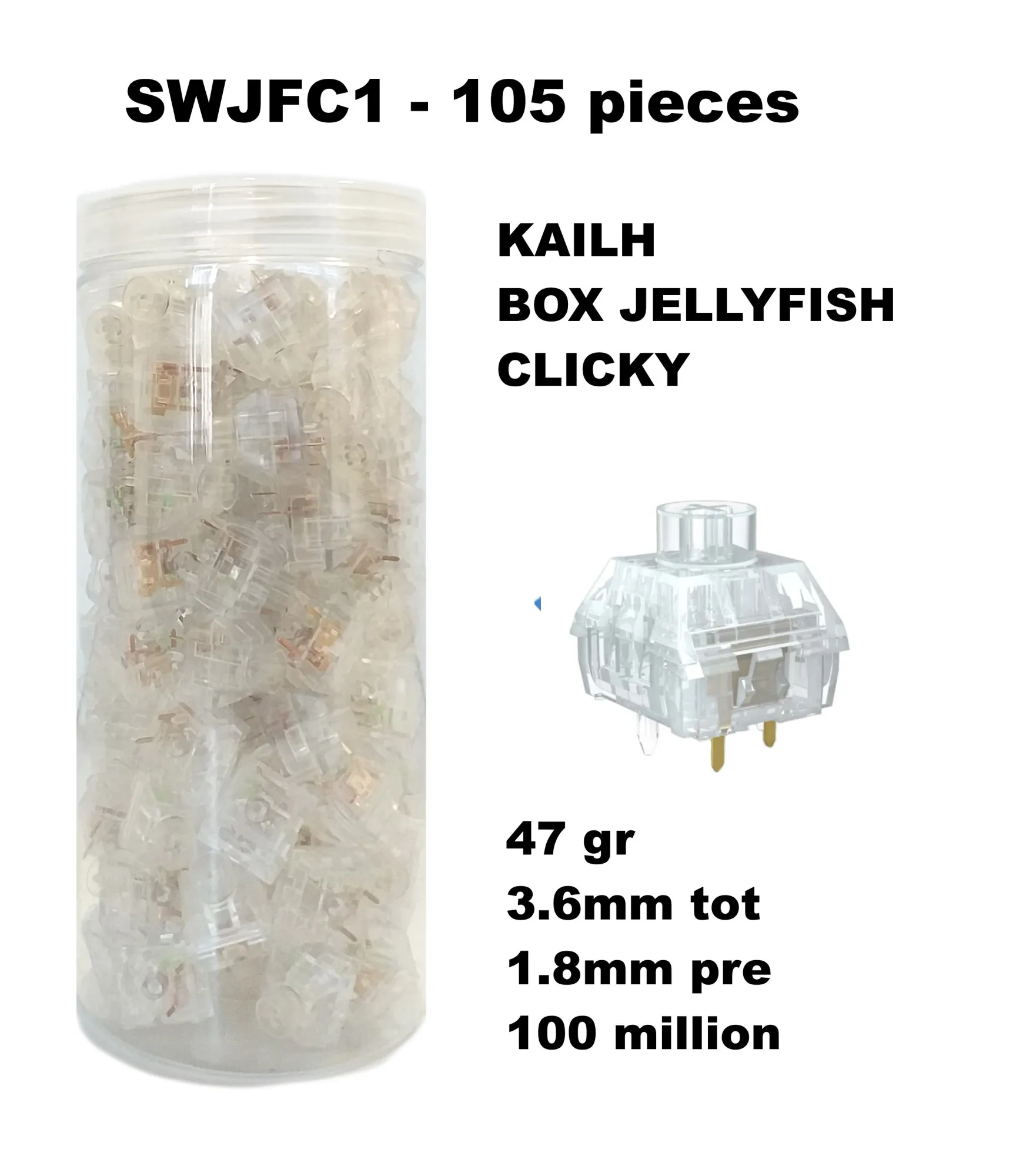 Kit 105 Sottotasti Kailh Jellyfish Click-Bar - immagine 1