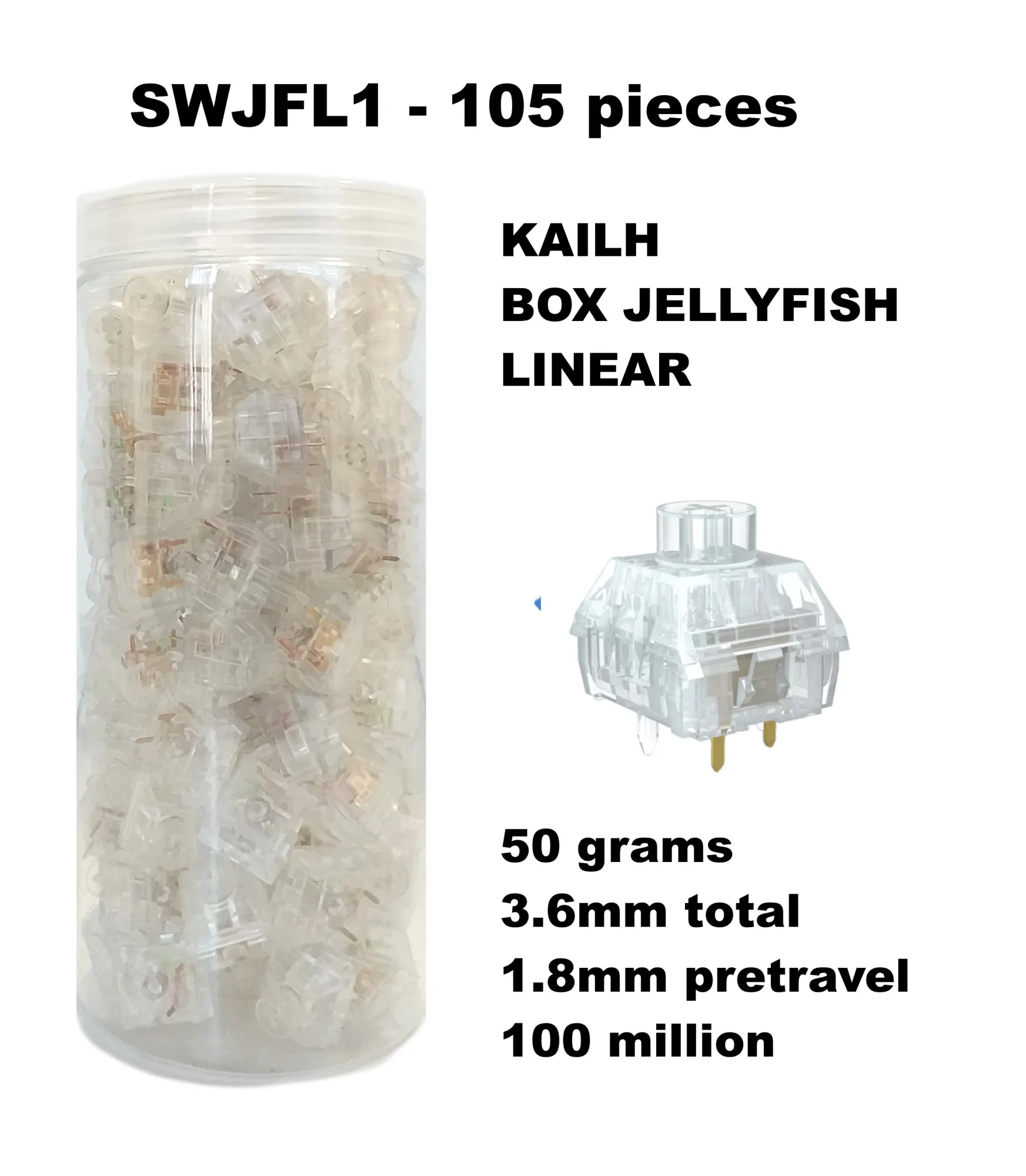 Set 105 Sottotasti Kailh Jellyfish Linear - immagine 1