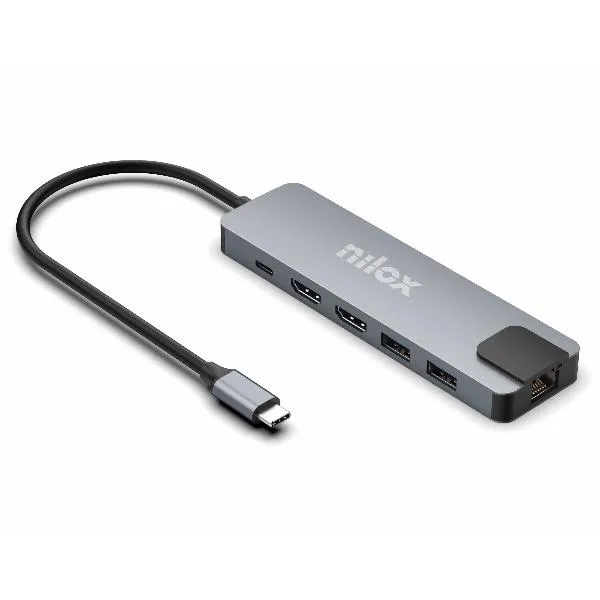 Nilox Dock Usb-C 8 In 1 Dual 4K NXDSUSBC08 - immagine 1