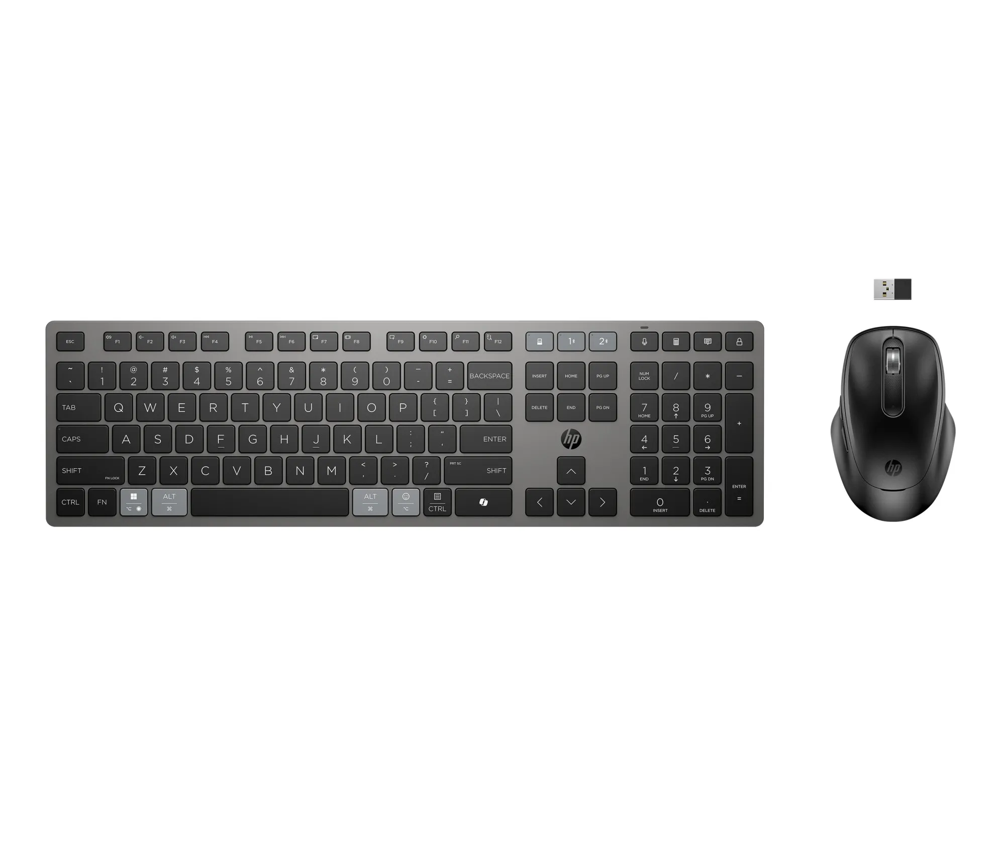 HP Combinazione di tastiera e mouse wireless ricaricabili multidispositivo 725 - immagine 1
