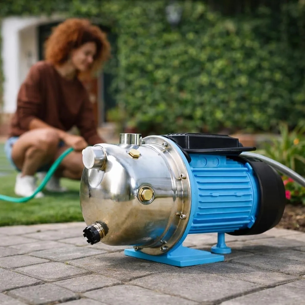 Pompa ad Acqua JS 1100 (1100 W, 3600 l/h, altezza max. 50 m) – Pompa ad Acqua Elettrica in Acciaio Inox - Per Acqua Pulita - Pompa da Giardino - Pompa di Superficie - Pompa da Irrigazione - immagine 5