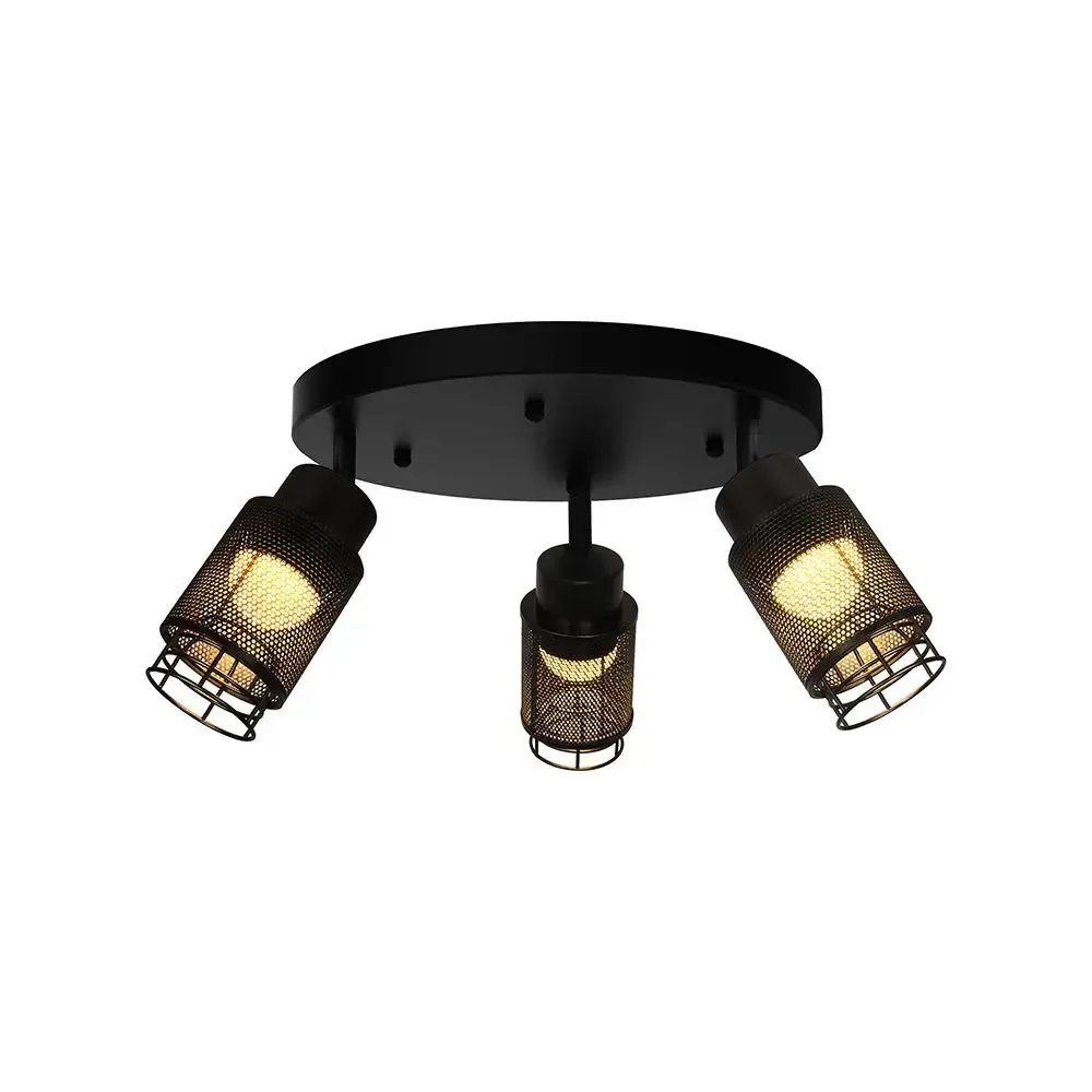 3X6W Led Decorative Ceiling Lamp (D300*H30Mm) 3000K Matt Black Body - immagine 1