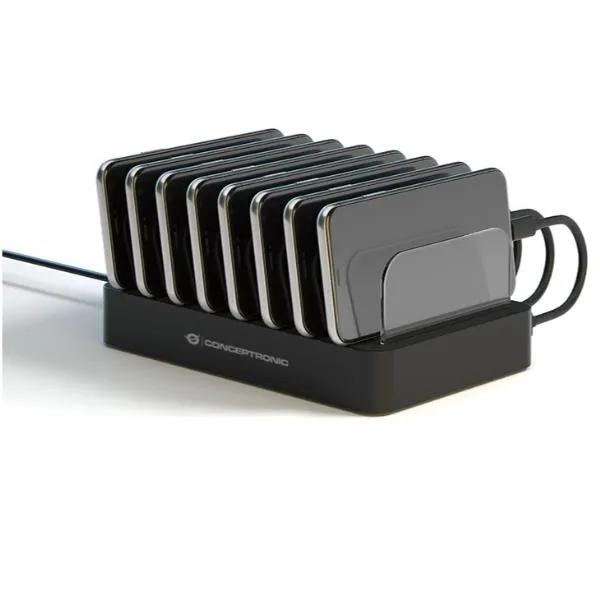 Conceptronic 8-PORT 75W USB Pd Charging Station OZUL02B - immagine 1