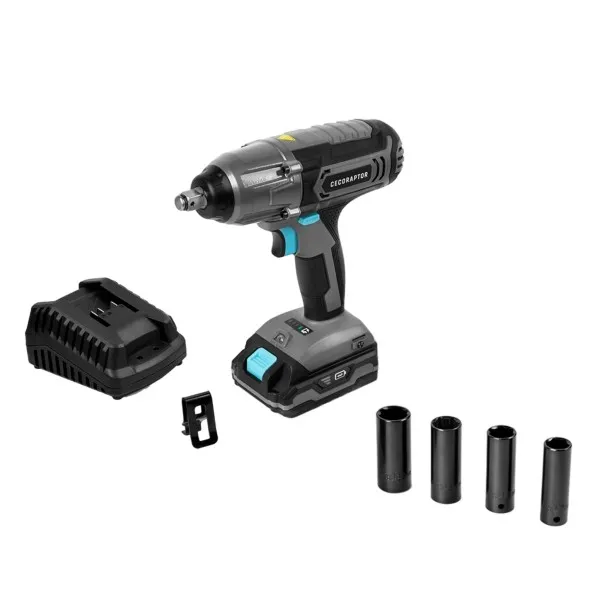 Avvitatore a impulsi cordless Cecotec CecoRaptor Impact 2020 Ultra - 3000 IPM - 2300 RPM - Batteria da 2 Ah 20 V - Coppia fino a 400 Nm - Accessori inclusi - Luce LED - Nero e grigio - immagine 1