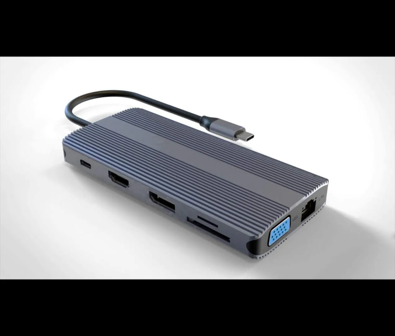 Docking Station Usb-C Con 12 Porte Usb Hdmi Dp Vga Pd Audio Gigabit Card Per Notebook Tablet Smartphone - immagine 1