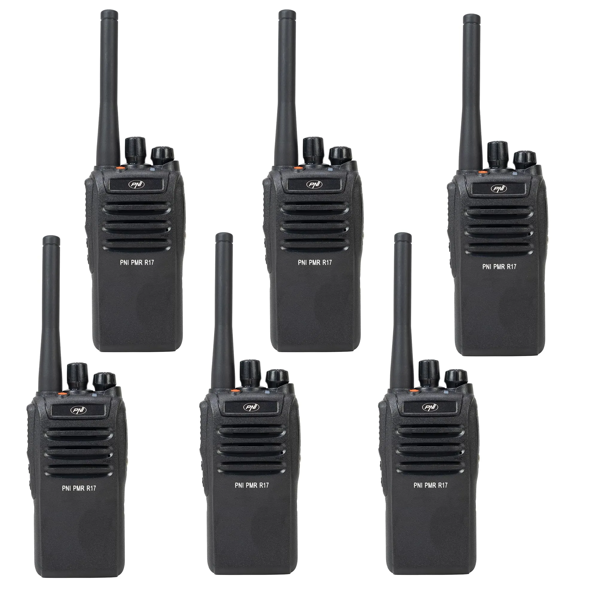 Kit di 6 stazioni radio portatili PNI PMR R17 446 MHz, 0,5 W, 16 canali PMR e 50 CTCSS e 104 toni DCS, programmabili, Li-Ion 2200 mAh, IP68 - immagine 2