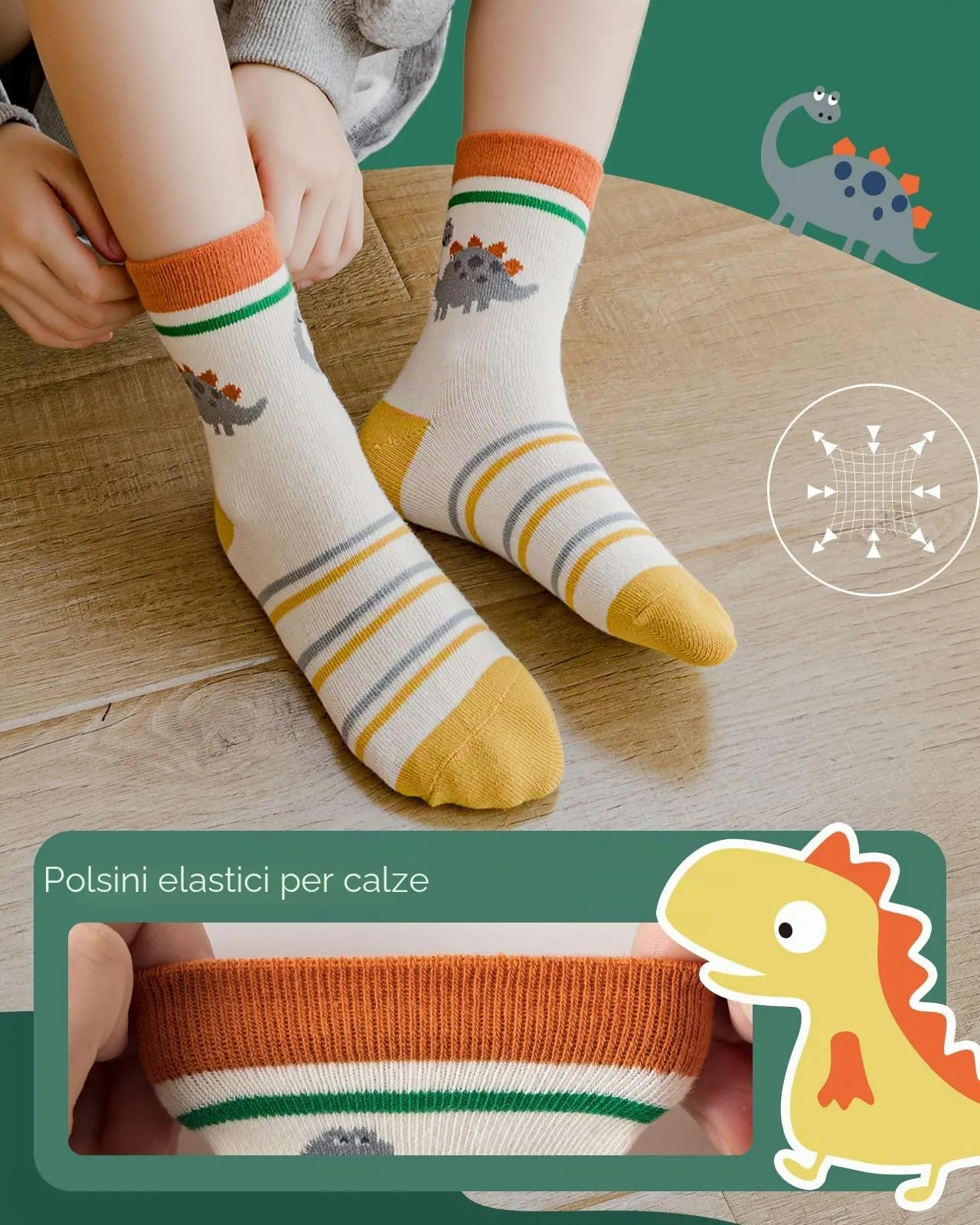 Kyopp 10 Paia Calzini per Bambini e Ragazze e Ragazzi Divertenti Calzini Animali in Cotone Unisex per Crew Socks 21-37 - immagine 3