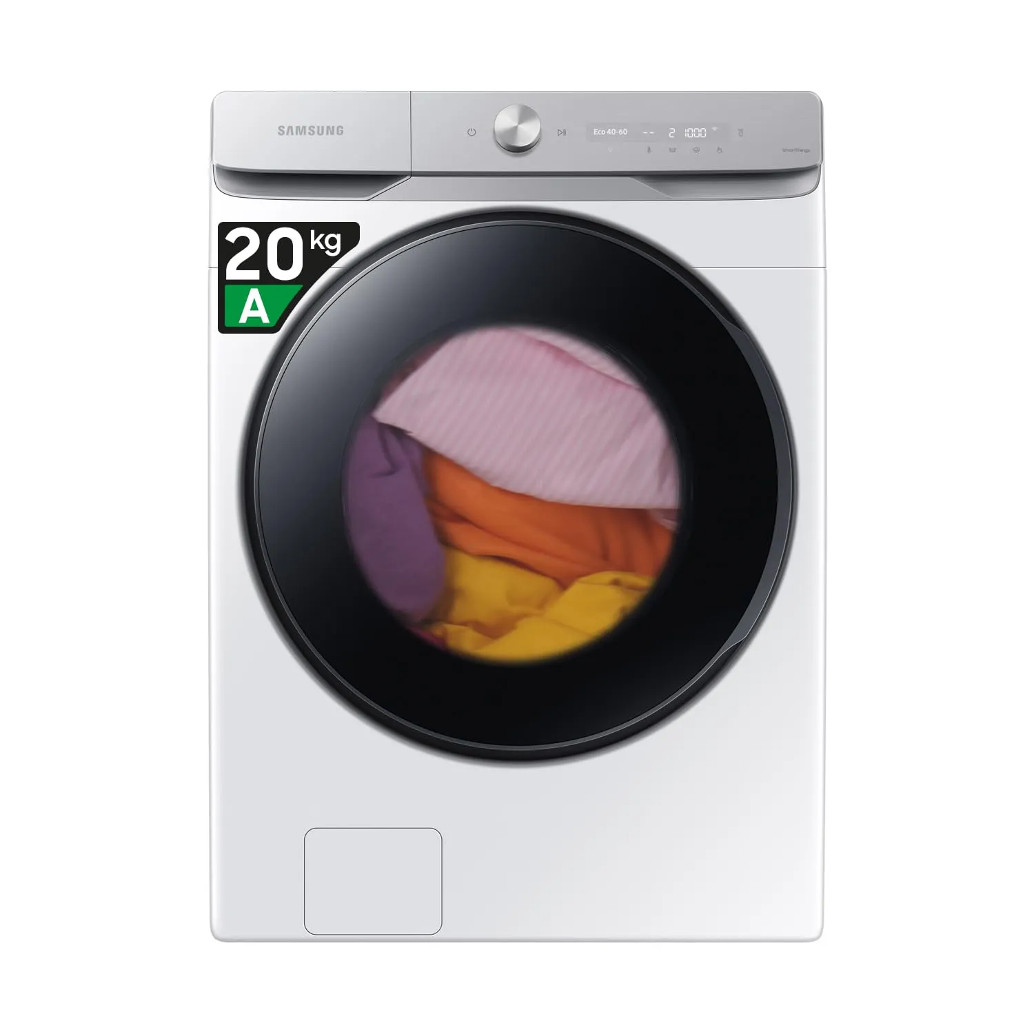 Samsung Lavatrice AI Control WF20DG8650BW/U3 Libera installazione, 20 Kg, Wifi, Ecobubble, AI Wash, Vapore Igienizzante, Carica Frontale, Corpo: Bianco, Oblò: Nero, 68,6l x 98,4h x 87,5p cm - immagine 1