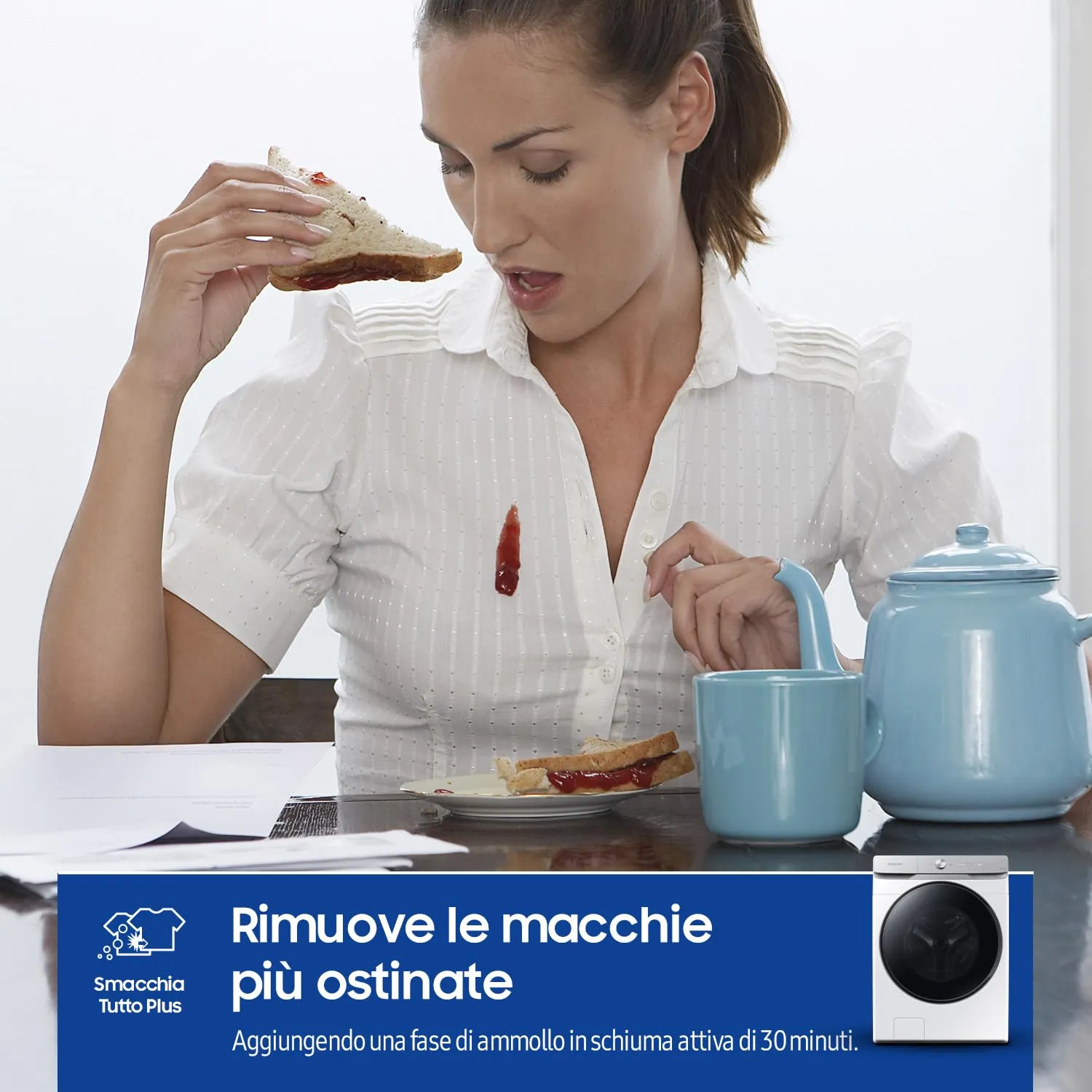 Samsung Lavatrice AI Control WF20DG8650BW/U3 Libera installazione, 20 Kg, Wifi, Ecobubble, AI Wash, Vapore Igienizzante, Carica Frontale, Corpo: Bianco, Oblò: Nero, 68,6l x 98,4h x 87,5p cm - immagine 7