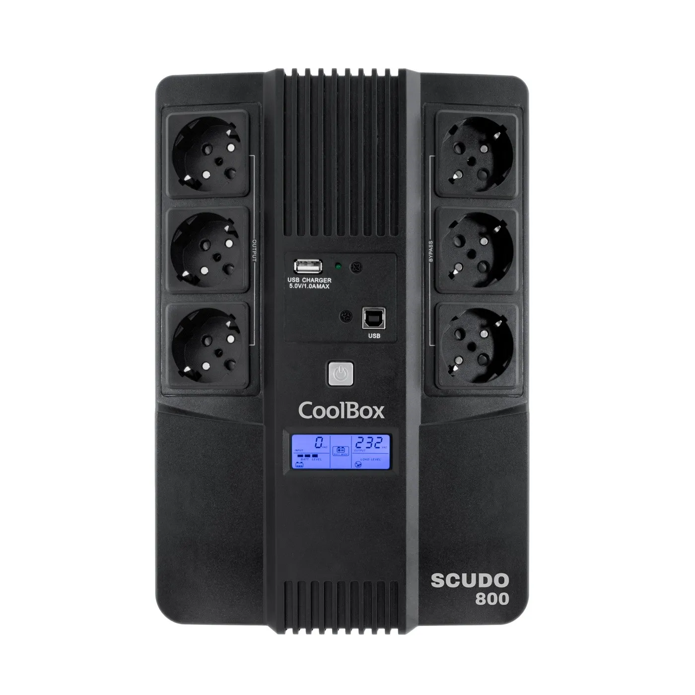 CoolBox Scudo 3 LCD 800VA gruppo di continuità (UPS) A linea interattiva 08 kVA 480 W 6 presa(e) AC - immagine 1