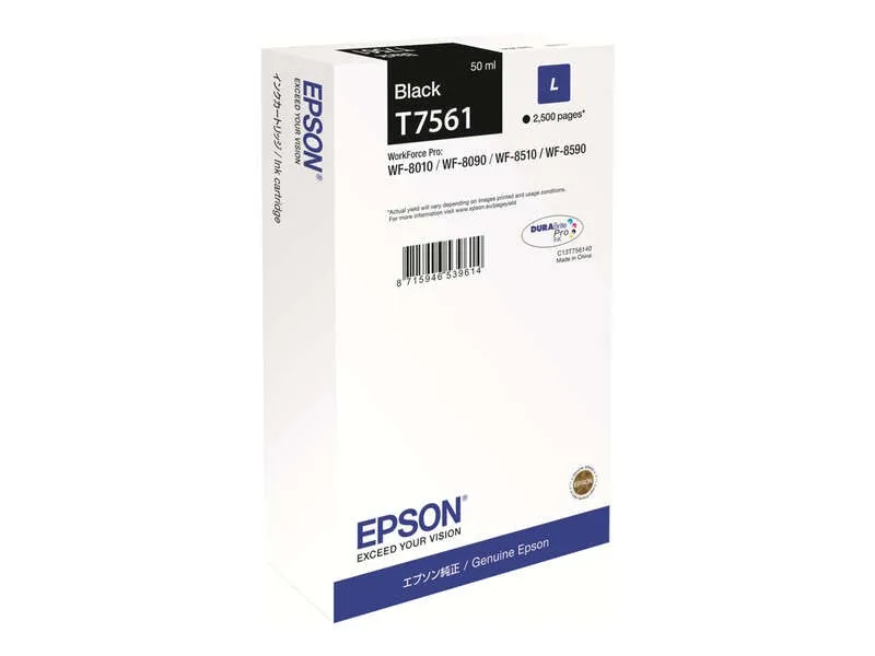 Cartuccia d'inchiostro nera originale Epson T7561 - C13T756140/C13T75614N - immagine 1